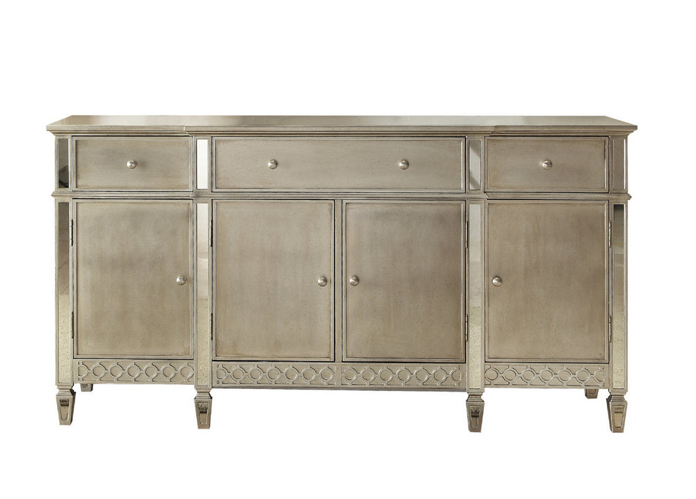 Kacela Gold Wood Server with 3 Drawers & 4 Doors