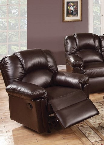 Piera Espresso Bonded Leather Manual Glider Recliner