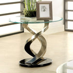 Nova Contemporary Silver Metal/Glass End Table