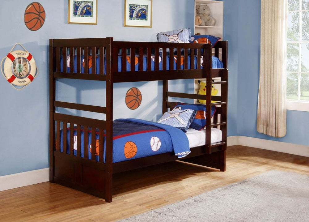 Rowe Dark Cherry Wood Twin/Twin Bunk Bed