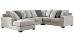 Ardsley 4-Pc Pewter Fabric LAF Sectional Sofa