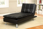 Hauser II Black Leatherette Futon Chaise