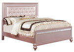 Avior Rose Pink Leatherette/Wood Twin Bed