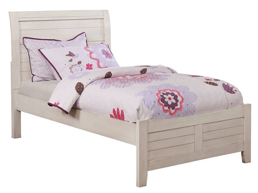 Brogan Antique White Wood Twin Bed