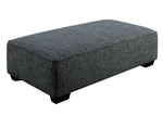 Jaylene Contemporary Gray Padded Linen Ottoman