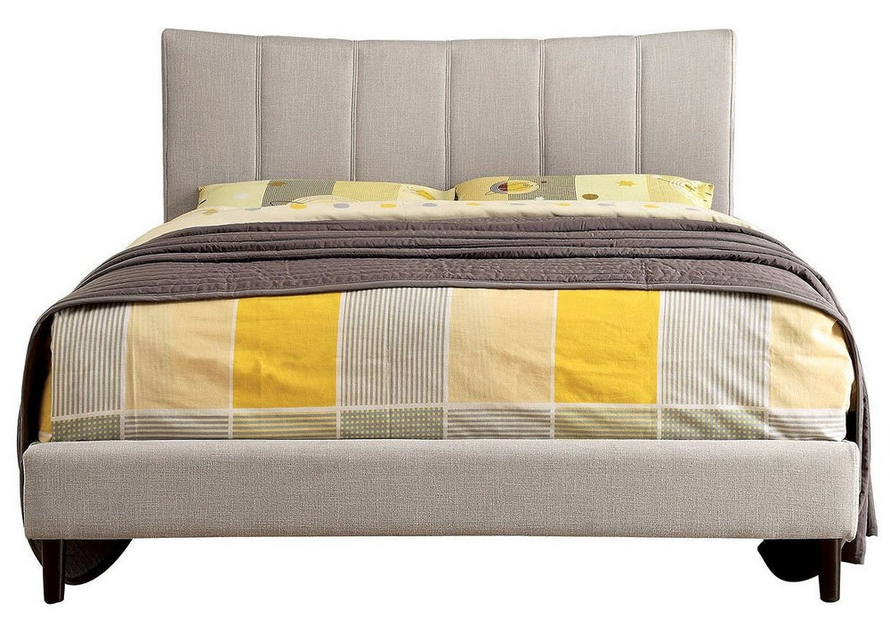 Ennis Beige Linen-like Fabric Full Bed