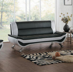 Veloce Black/White Faux Leather Sofa