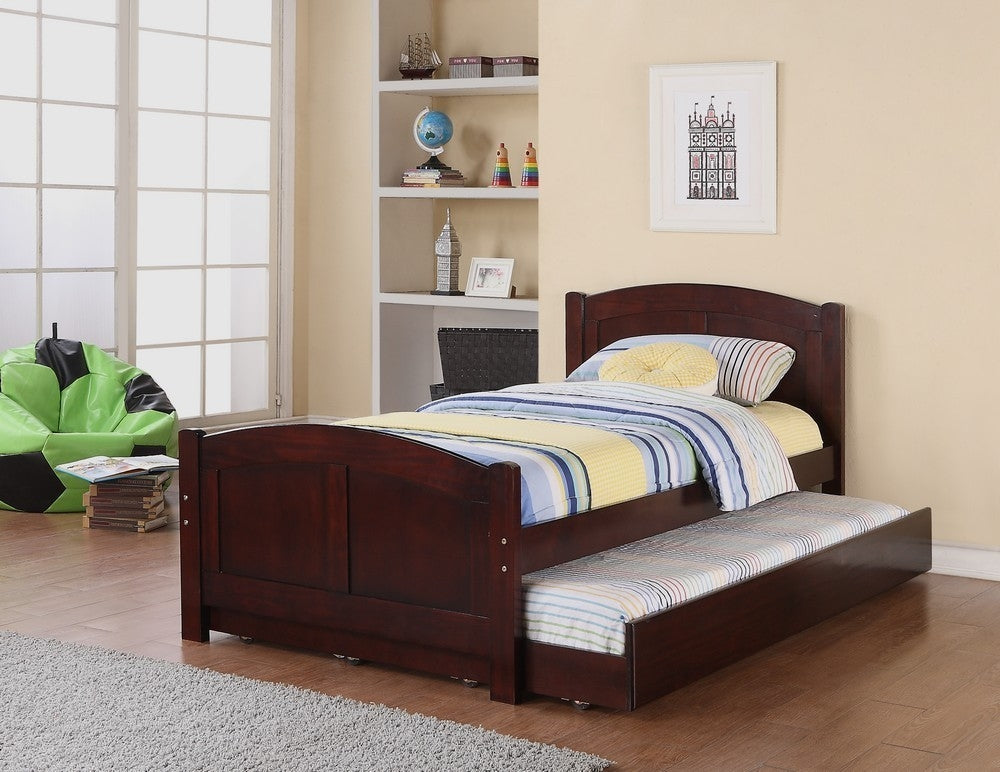 Orlanda Dark Cherry Wood Twin Bed with Trundle