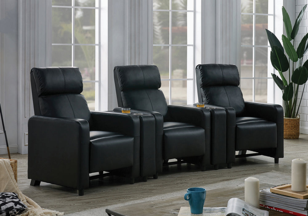 Toohey 5-Pc Black Manual Recliner Home Theater Set