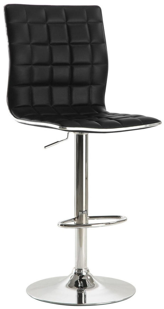 Scout 2 Chrome Bar Stools with Black Leatherette Covered Seat