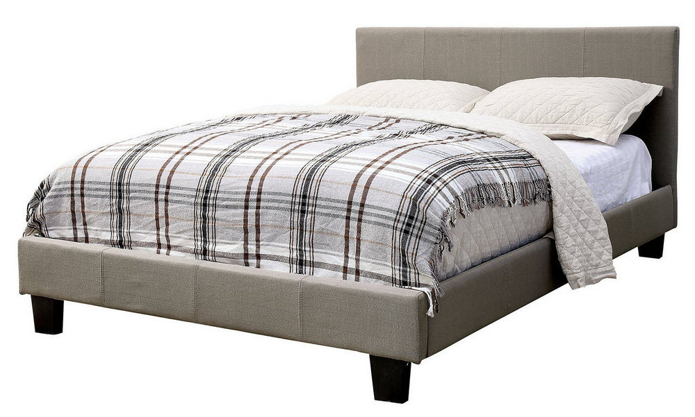 Sims Gray Linen Upholstered Queen Bed