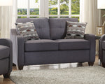 Cleavon II Gray Linen Loveseat with 2 Pillows