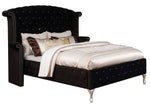 Alzire Black Fabric Cal King Bed (Oversized)