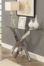 Laila Chrome Metal/Tempered Glass Sofa Table