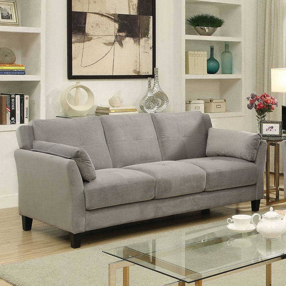 Ysabel Warm Gray Flannelette Fabric Sofa