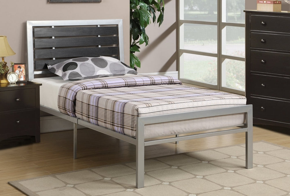 Antonietta Silver Metal/Wood Twin Bed