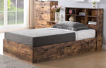 Essence Distressed Wood Finish Twin Bed with Storages