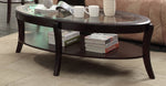 Pierre Brown Wood Coffee Table with Glass Top