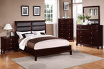 Emilia 6-Pc Cherry Wood/Faux Leather Queen Bedroom Set