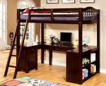 Dutton Dark Walnut Twin Loft Bed w/Workstation