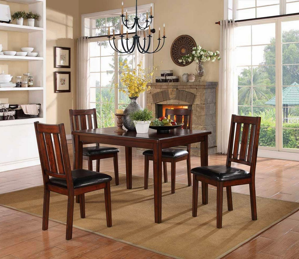 Mosely 5-Pc Dark Brown Cherry/Black Wood Dinette Set