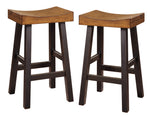 Glosco 2 Two-Tone Brown Wood Tall Stools