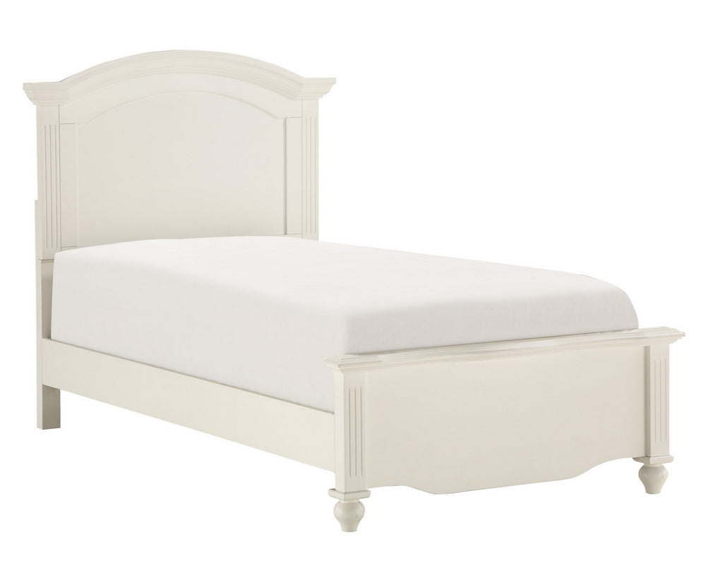 Meghan White Wood Full Panel Bed