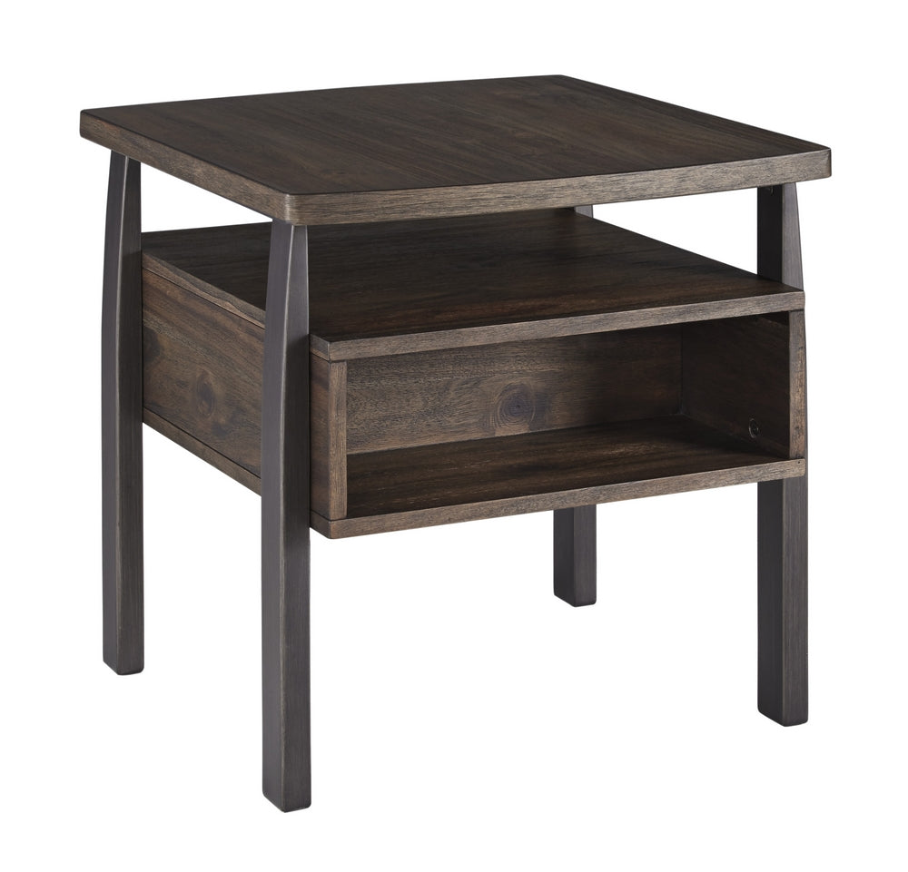 Vailbry Brown Wood Rectangular End Table