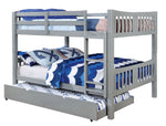 Cameron Gray Wood Full/Full Bunk Bed w/Trundle