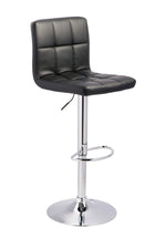 Bellatier 2 Black Faux Leather/Chrome Metal Tall Swivel Bar Stools