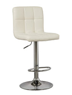 Bellatier 2 Bone Faux Leather/Chrome Metal Tall Swivel Bar Stools