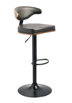 Bellatier Black Faux Leather/Metal Tall Swivel Bar Stool