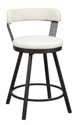 Appert 2 White Vinyl/Dark Gray Counter Height Chairs