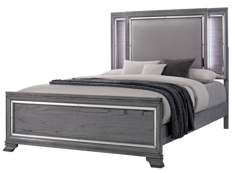 Alanis Gray Wood Cal King Bed (Oversized)