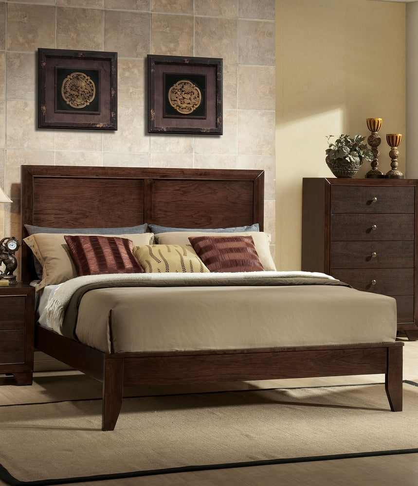 Madison Espresso Wood Queen Panel Bed