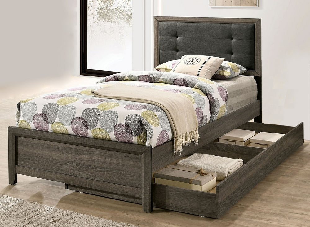 Roanne Gray Wood Full Bed with Trundle