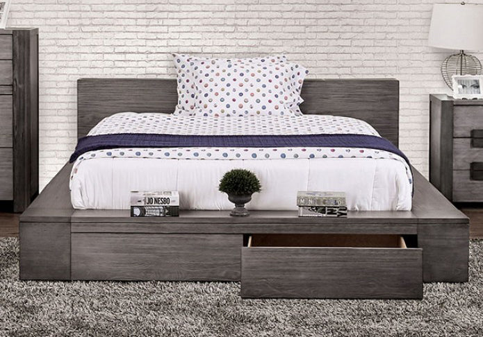 Janeiro Gray Queen Storage Bed