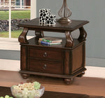 Amado Walnut Wood Square End Table