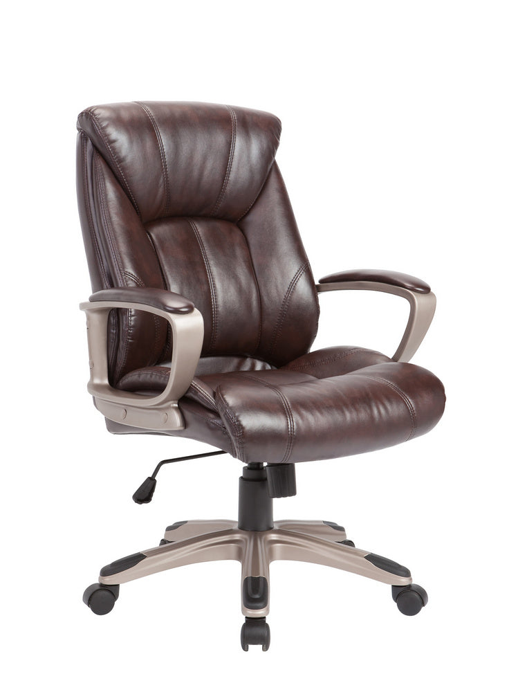 Rosetta Brown PU Leather Adjustable Swivel Office Chair