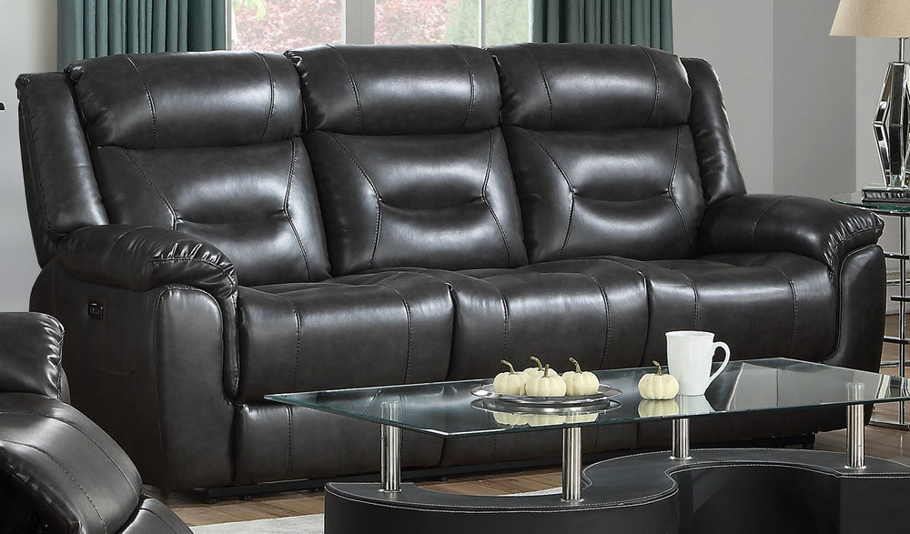 Imogen Gray Leather-Aire Power Recliner Sofa