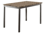 Flannery Black Faux Marble/Metal Dining Table