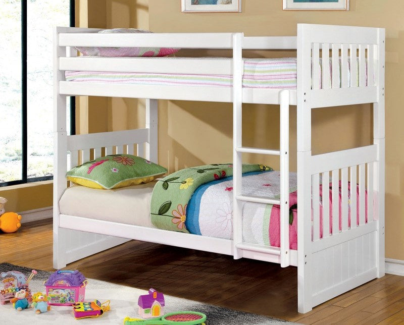 Canberra II White Twin/Twin Bunk Bed