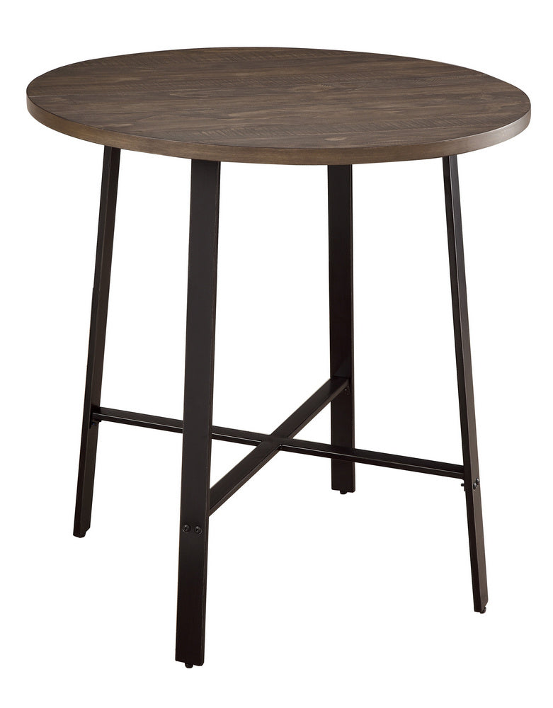 Chevre Brown Wood/Dark Gray Metal Counter Height Table