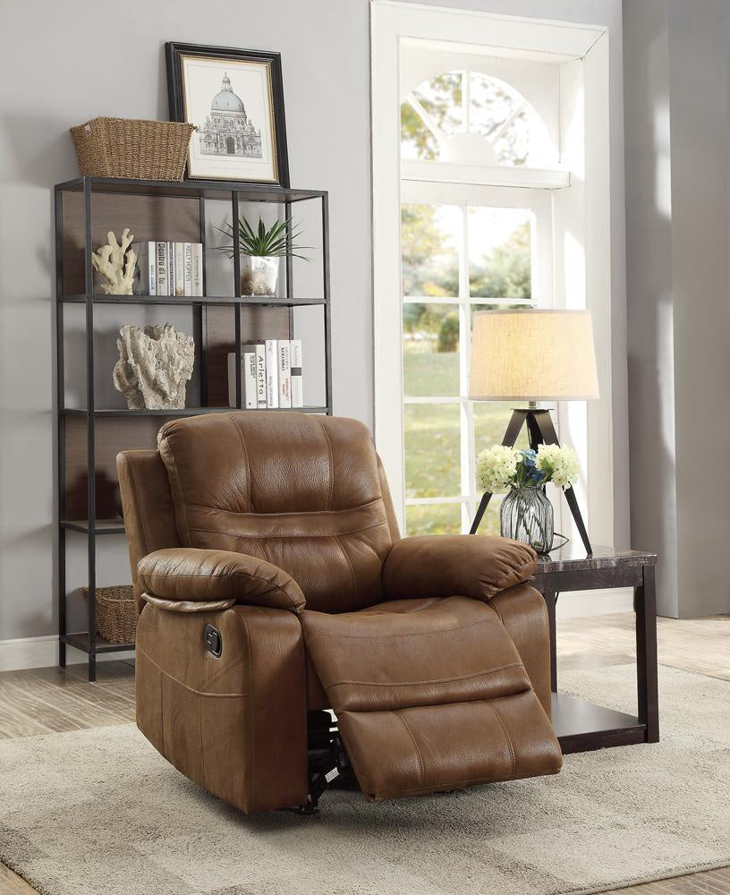 Loretta Dark Brown Leatherette Manual Rocker Recliner