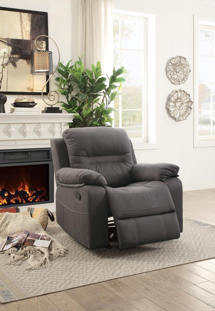 Loretta Slate Blue Leatherette Manual Rocker Recliner