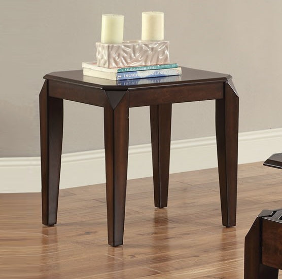 Docila Walnut Wood Square End Table