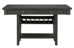 Baresford Gray Wood Counter Height Table with Drawers