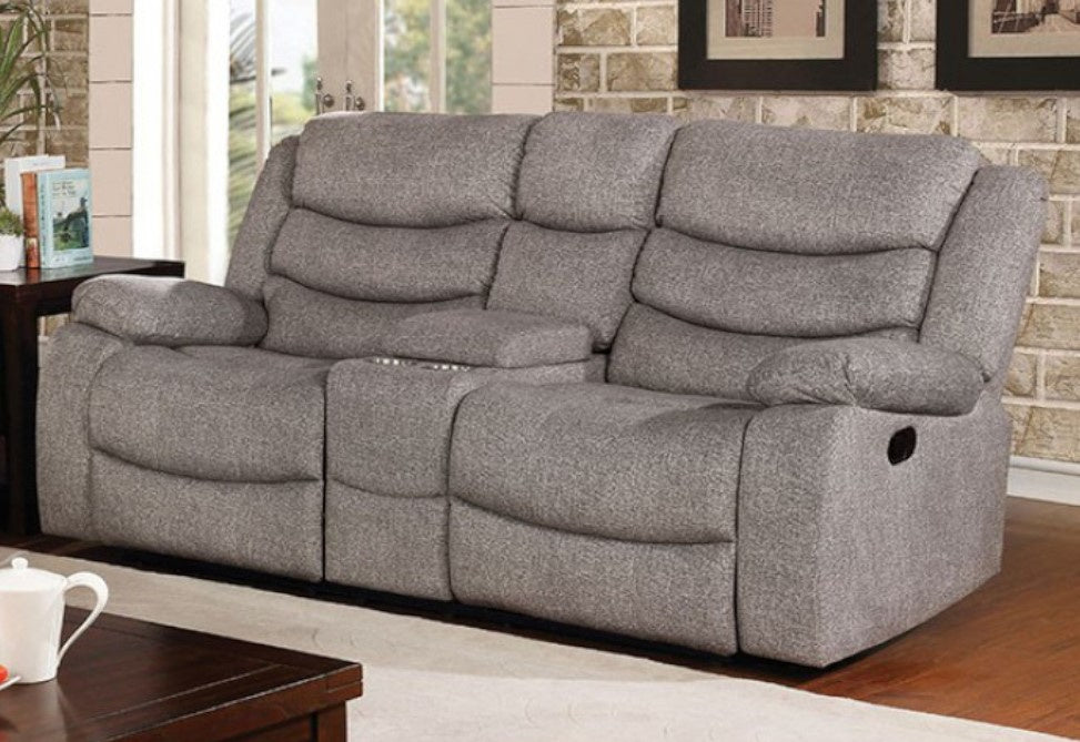 Castleford Light Gray Manual Recliner Loveseat