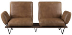 Narech Nutmeg Top Grain Leather Sofa with Swivel Seats