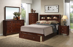 Simona 6-Pc Cherry Wood King Bedroom Set with Storage Bed